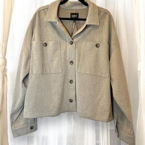 Oat New York Cream Shacket NWT Women XL utility winter casual jacket neutral